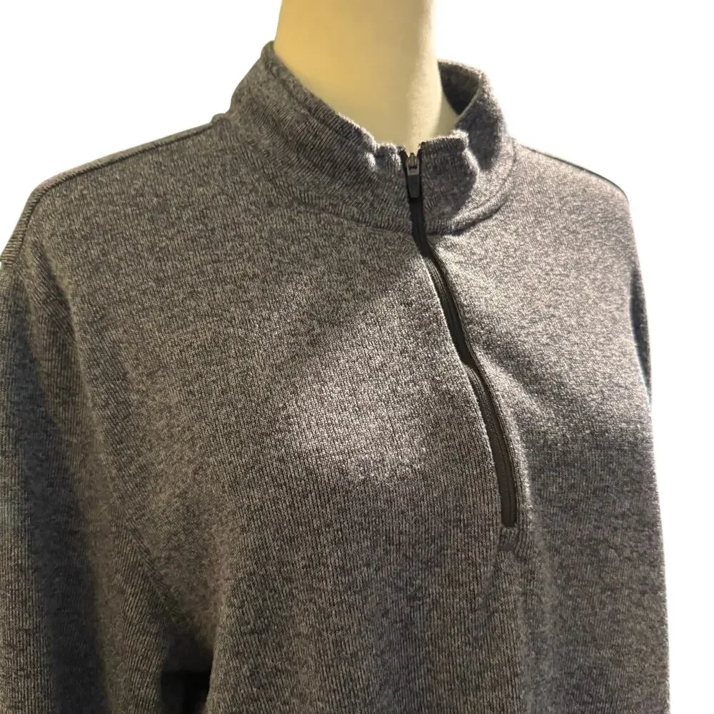 Rhone Gramercy Quarter Zip Pullover, Heathered Charcoal Gray, Men's Size XL